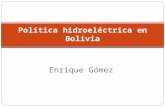 Enrique Gómez Política hidroeléctrica en Bolivia.