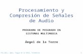 1 ATV 2011 – Dpto. Teoría de la Señal, Telemática y Comunicaciones - UGR Procesamiento y Compresión de Señales de Audio PROGRAMA DE POSGRADO EN SISTEMAS.