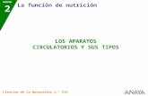 UNIDAD 2 La función de nutrición Ciencias de la Naturaleza 2.º ESO LOS APARATOS CIRCULATORIOS Y SUS TIPOS.