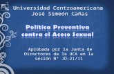 Universidad Centroamericana José Simeón Cañas Aprobada por la Junta de Directores de la UCA en la sesión N° JD-21/11.