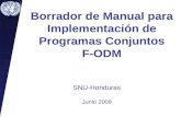 Borrador de Manual para Implementación de Programas Conjuntos F-ODM SNU-Honduras Junio 2009.
