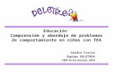 Educación Comprensión y abordaje de problemas de comportamiento en niños con TEA Sandra Freire Equipo DELETREA CRIF de las Acacias, 2010.