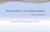 Protección a la Maternidad Lucía Planet S. Curso Formación Sindical 2013.