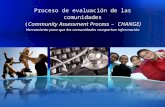 Proceso de evaluación de las comunidades ( Community Assessment Process – CHANGE) Herramienta para que las comunidades compartan información.