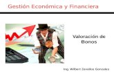 Gestión Económica y Financiera Valoración de Bonos Ing. Wilbert Zevallos Gonzales.