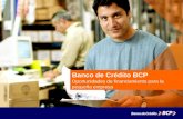 Banco de Crédito BCP Oportunidades de financiamiento para la pequeña empresa.