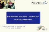 PROGRAMA NACIONAL DE BECAS Y FINANCIAMIENTO* Diario Oficial de la Federación 1° de abril de 2004.