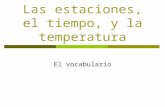 Las estaciones, el tiempo, y la temperatura El vocabulario.