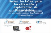 Redes Sociales para localización y explotación de Micronichos Primer Ciclo de Conferencias en Virtualización Empresarial Virtualízate Organizan:Patrocina:
