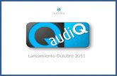 Lanzamiento Octubre 2011. Nueva aplicación para el control de calidad – audiQ Instalación: Junto con el resto de herramientas de Gesia Tipo de licencia: