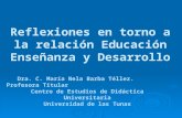 Reflexiones en torno a la relación Educación Enseñanza y Desarrollo Dra. C. María Nela Barba Téllez. Profesora Titular Centro de Estudios de Didáctica.