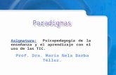 Prof. Dra. Maria Nela Barba Téllez. Asignatura:Psicopedagogía de la enseñanza y el aprendizaje con el uso de las TIC. Asignatura: Psicopedagogía de la.