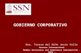1 GOBIERNO CORPORATIVO Dra. Teresa del Ni±o Jess Valle Asesora Internacional Member Governance and Compliance Subcommittee - IAIS