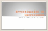 Investigación de Operaciones UNIDAD 5. Análisis de decisiones.
