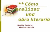 ** Cómo analizar una obra literaria** Noelia Pantoja Noelia Pantoja Yéssica García Yéssica García.