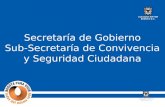 Secretaría de Gobierno Sub-Secretaría de Convivencia y Seguridad Ciudadana.