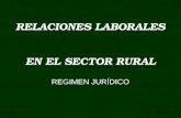 RELACIONES RELACIONES LABORALES EN EL SECTOR RURAL REGIMEN JURÍDICO.