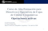 Operaciones activas 1 Curso de Alta Formación para Directivos y Ejecutivos de Cajas de Crédito Cooperativas Operaciones activas Cra Silvia Gavilan Cr.