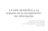 La web semántica y su impacto en la recuperación de información Rosenda Ruiz Figueroa 3er Seminario Internacional De la transparencia a los archivos México.