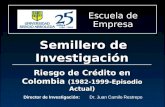Crisis y/o episodios financieros en Colombia Escuela de Empresa Director de Investigación:Dr. Juan Camilo Restrepo Riesgo de Crédito en Colombia (1982-1999-Episodio.