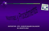 EXPOSITOR: CPC. VICENTE BALBIN SALVADOR 3 0. AGOSTO 2012.