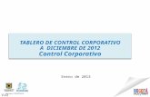 1 Enero de 2013 TABLERO DE CONTROL CORPORATIVO A DICIEMBRE DE 2012 Control Corporativo TABLERO DE CONTROL CORPORATIVO A DICIEMBRE DE 2012 Control Corporativo.