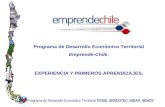 Programa de Desarrollo Económico Territorial FOSIS, SERCOTEC, INDAP, SENCE Programa de Desarrollo Económico Territorial Emprende-Chile. EXPERIENCIA Y PRIMEROS.