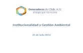 Institucionalidad y Gestión Ambiental 25 de Julio 2012.