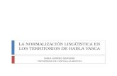 LA NORMALIZACIÓN LINGÜÍSTICA EN LOS TERRITORIOS DE HABLA VASCA SARA GÓMEZ SEIBANE UNIVERSIDAD DE CASTILLA-LA MANCHA.