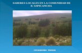SABERES LOCALES EN LA COMUNIDAD DE K`ASPICANCHA COCHABAMBA TIRAQUE.