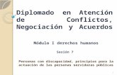 Diplomado en Atención de Conflictos, Negociación y Acuerdos Módulo I derechos humanos Sesión 7 Personas con discapacidad, principios para la actuación.
