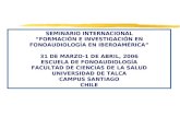 SEMINARIO INTERNACIONAL “FORMACIÓN E INVESTIGACIÓN EN FONOAUDIOLOGÍA EN IBEROAMÉRICA” 31 DE MARZO-1 DE ABRIL, 2006 ESCUELA DE FONOAUDIOLOGÍA FACULTAD DE.