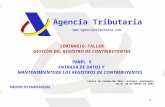1 Agencia Tributaria  SEMINARIO-TALLER GESTIÓN DEL REGISTRO DE CONTRIBUYENTES PANEL 5 ENTRADA DE DATOS Y MANTENIMIENTODE LOS REGISTROS.