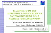 Dirección Nacional de Mercados EL IMPACTO DE LOS SUBSIDIOS AGRICOLAS EN LA SUSTENTABILIDAD DE LA AGRICULTURA ARGENTINA Directora Nacional de Mercados Ing.