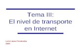 Tema III: El nivel de transporte en Internet Luis López Fernández 2005.