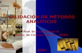 1 VALIDACIÓN DE MÉTODOS ANALÍTICOS Prof. Dr. Luis Salazar N. Depto. de Ciencias Básicas – UFRO 2004.