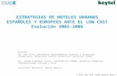 © CEDIT. Mar Vila, Josep Francesc Valls, 2006 ESTRATEGIAS DE HOTELES URBANOS ESPAÑOLES Y EUROPEOS ANTE EL LOW COST Evolución 2005-2006 Autores: Dr. Mar.