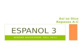SENORA BACKSTROM- FALL 2013 ESPANOL 3 Así se Dice Repasos A-C.