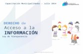 DERECHO de Acceso a la INFORMACIÓN Ley de Transparencia Capacitación Municipalidades – Julio 2014.