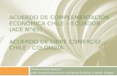ACUERDO DE COMPLEMENTACIÓN ECONÓMICA CHILE – ECUADOR (ACE N°65) ACUERDO DE LIBRE COMERCIO CHILE - COLOMBIA Paula Correa Popovic Jefa Unidad Asesoria en.
