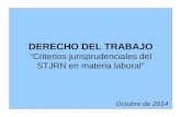 DERECHO DEL TRABAJO “Criterios jurisprudenciales del STJRN en materia laboral” Octubre de 2014.