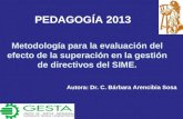Metodología para la evaluación del efecto de la superación en la gestión de directivos del SIME. Autora: Dr. C. Bárbara Arencibia Sosa PEDAGOGÍA 2013.