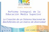 Reforma Integral de la Educación Media Superior La Creación de un Sistema Nacional de Bachillerato en un marco de diversidad PLANTEL MAGDALENA ING. JOSÉ.