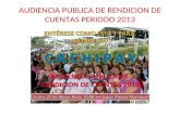 AUDIENCIA PUBLICA DE RENDICION DE CUENTAS PERIODO 2013.
