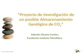 06 de abril de 2015 “Proyecto de Investigación de un posible Almacenamiento Geológico de CO 2 ” Valentín Álvarez Cortina Fundación Instituto Petrofísico.