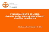 FINANCIAMIENTO DEL DEH: Avances en los marcos normativos y desafíos pendientes São Paulo, 9 de Diciembre de 2014.