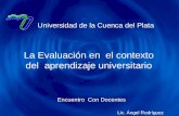 Encuentro Con Docentes Universidad de la Cuenca del Plata La Evaluación en el contexto del aprendizaje universitario Lic. Ángel Rodríguez.