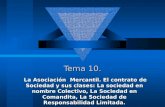 Tema 10. La Asociación Mercantil. El contrato de Sociedad y sus clases: La sociedad en nombre Colectivo, La Sociedad en Comandita, La Sociedad de Responsabilidad.