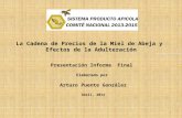 La Cadena de Precios de la Miel de Abeja y Efectos de la Adulteración Presentación Informe Final Elaborado por Arturo Puente González Abril, 2014 1.