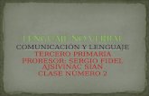 COMUNICACIÓN Y LENGUAJE TERCERO PRIMARIA PRORESOR: SERGIO FIDEL AJSIVINAC SIAN CLASE NÚMERO 2.